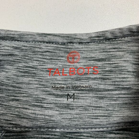 T by Talbots Jacket Womens M Medium Gray Spacedye Zip Up Thumbhole Mock Neck - Picture 9 of 13